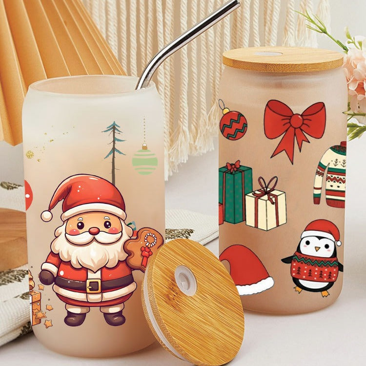 Wholesale Colorful Christmas Series 16oz Cup UV DTF Wraps