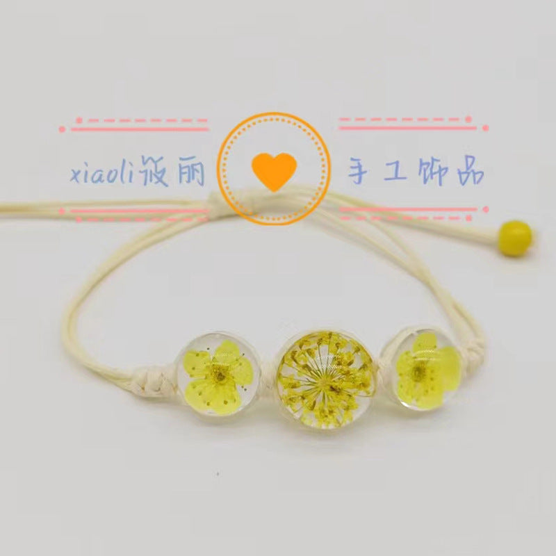 Wholesale Cherry Blossom Hand-woven Real Flower Bracelet