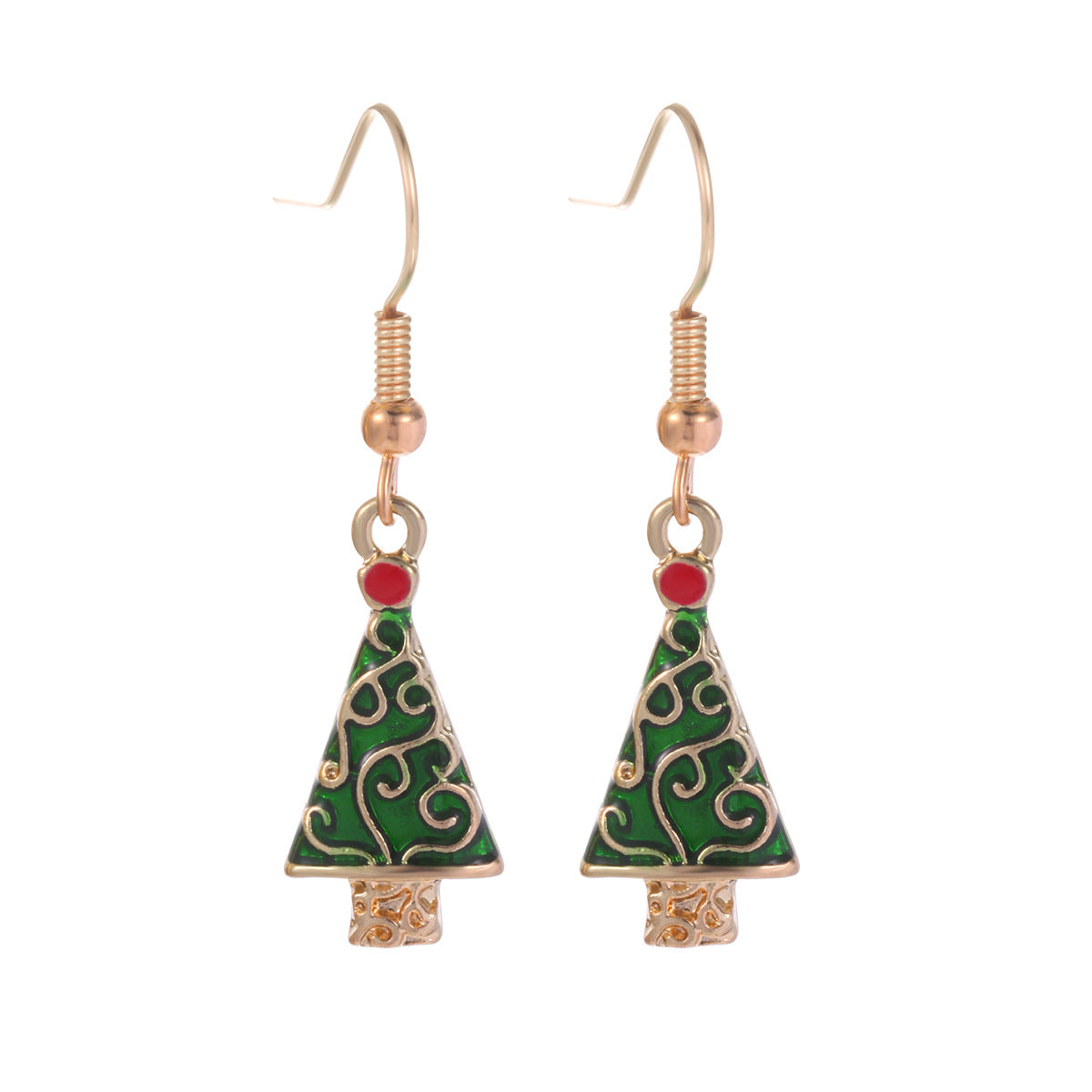 Wholesale Christmas Series Fashion Alloy Christmas Tree Old Man Bell Elk Candy Cane Earrings