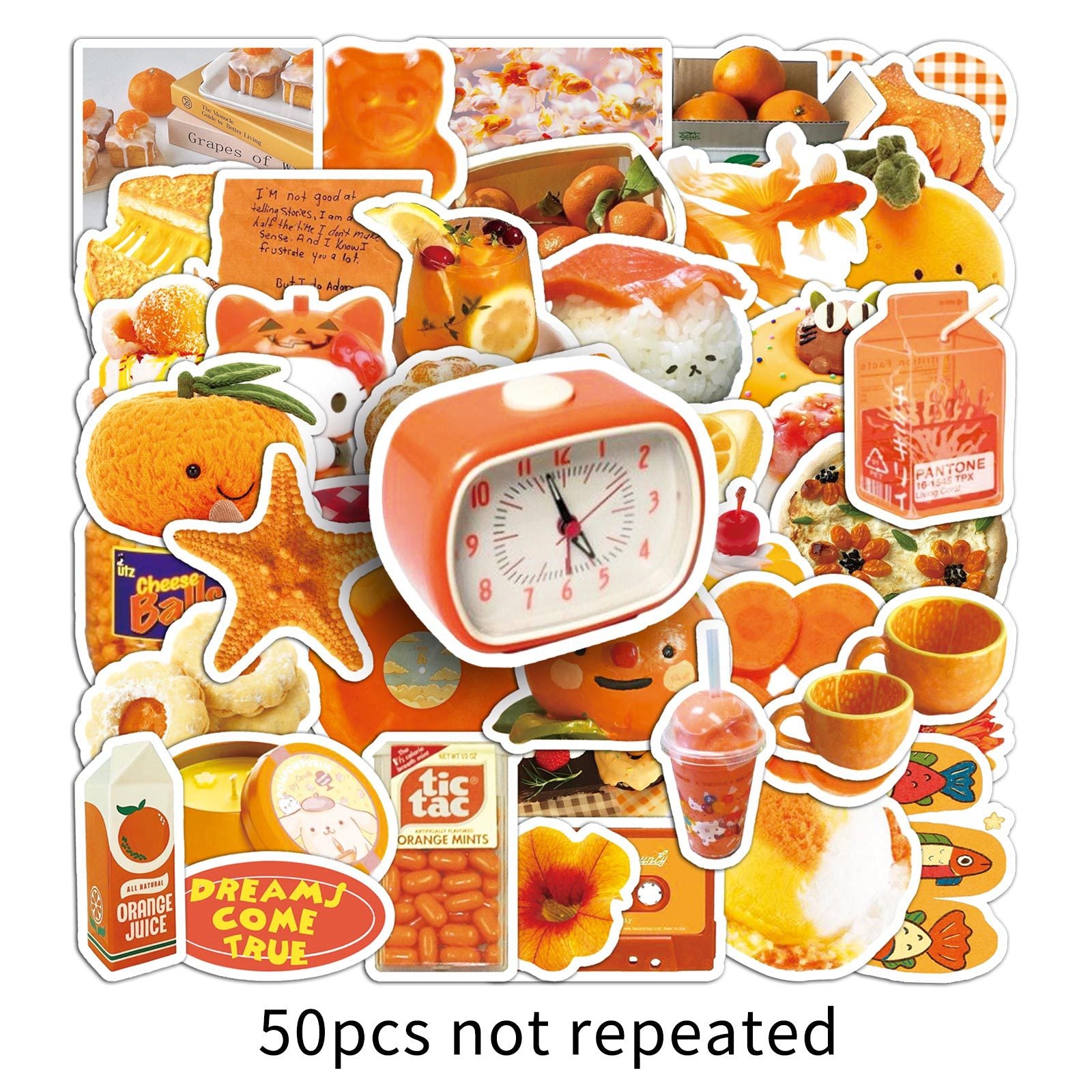 Wholesale 50 cute cartoon orange dessert doodle stickers