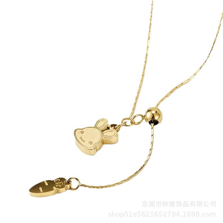 Wholesale Simple Titanium Steel Shell English Letters 18K Fashion Love Pendant Necklaces