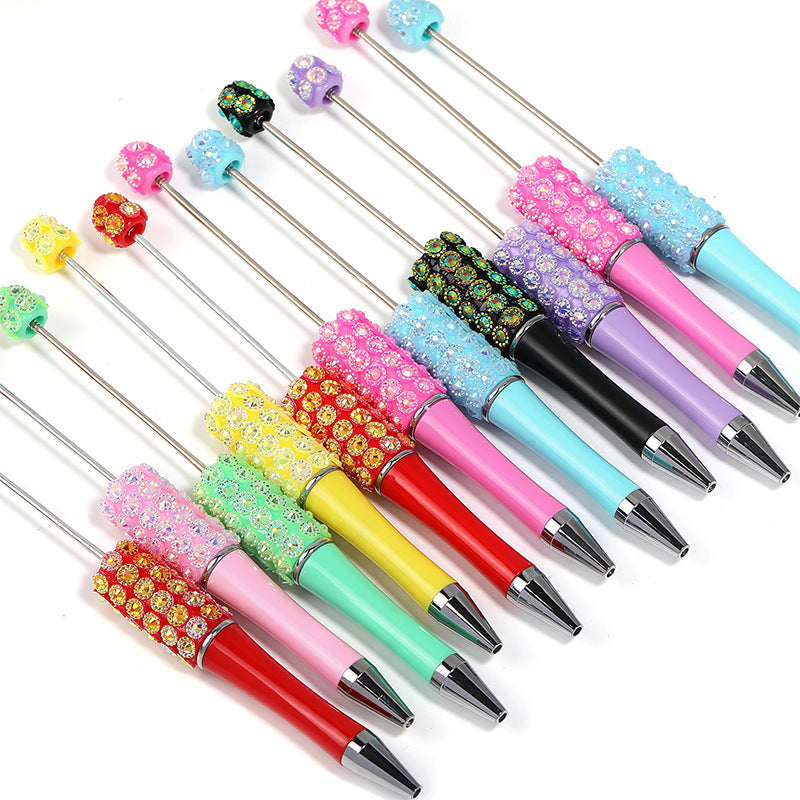 Wholesale 10pcs Heavy Industries Colorful Lace Resin Diamond DIY Multi Color Plastic Rotary Ballpoint Pen