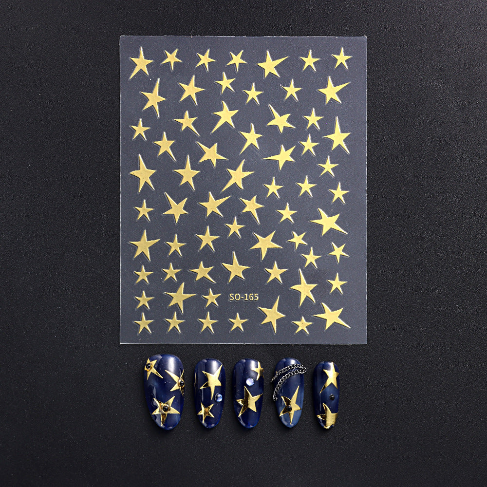 Wholesale 3pcs Nail Art Stickers Laser Purple Glitter Silver Starry Nail Art Stickers