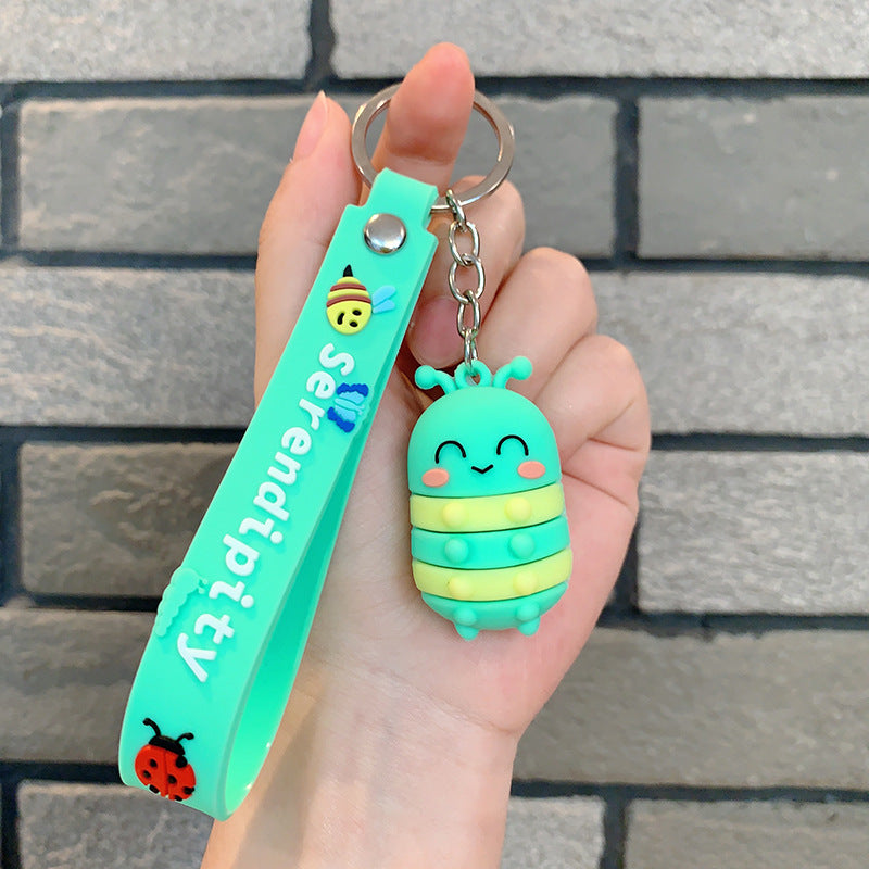 Wholesale Dragonfly Seven-star Ladybug Silicone Insect Keychain