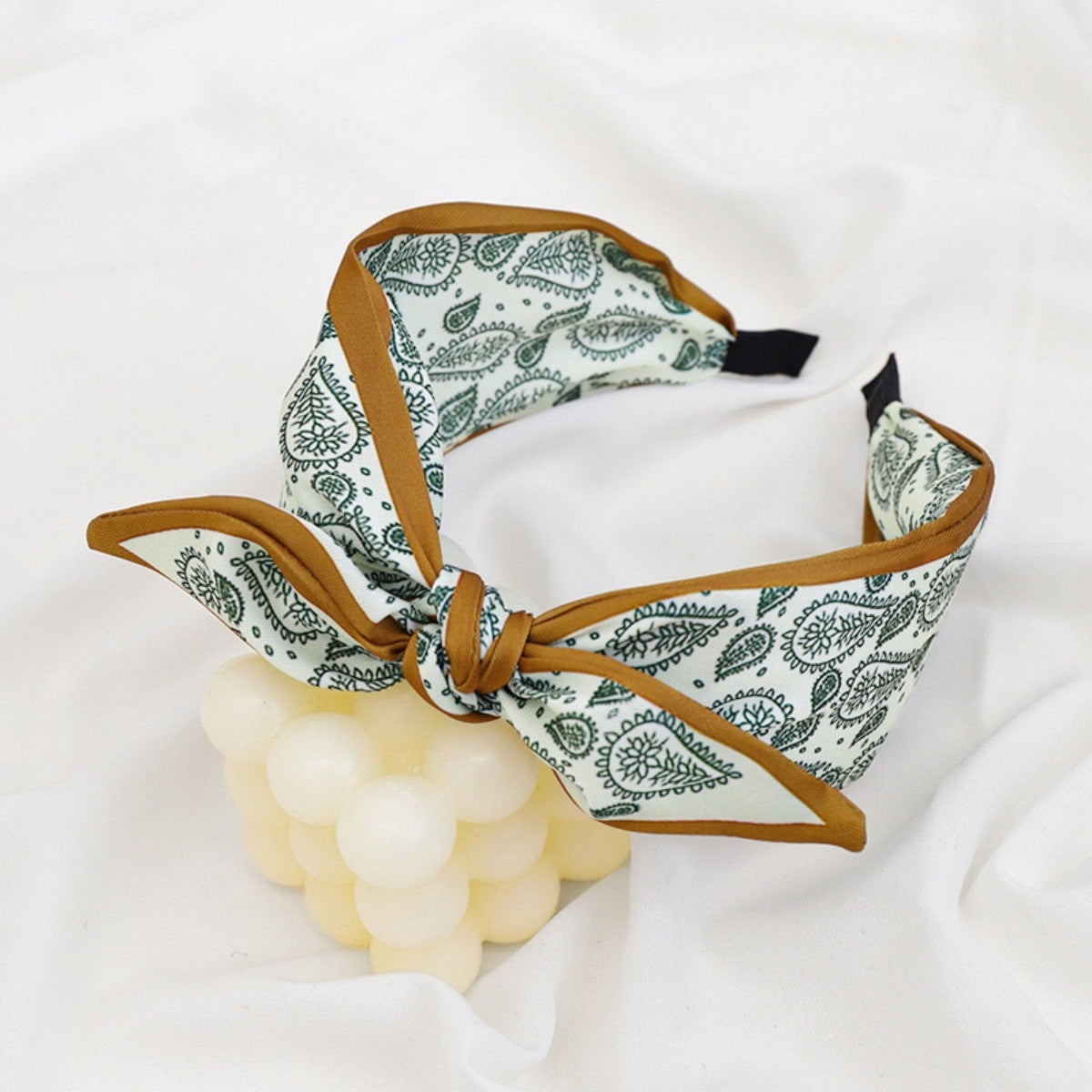 Wholesale cashew satin wide headband