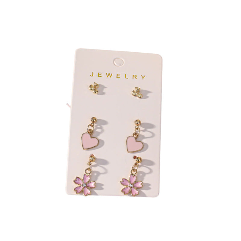 Wholesale Valentine' s Day Rose Red Lips Earring Set