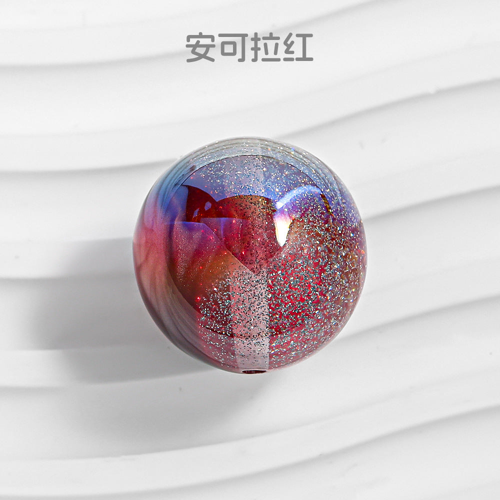 Wholesale 30pcs High Quality Through Hole Round Beads with Starry Sky DIY Beads