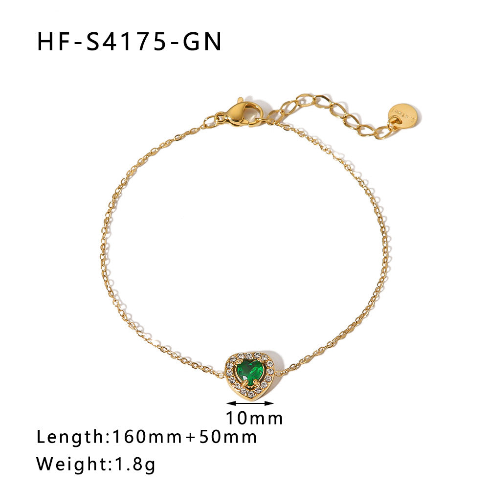 Wholesale Sunflower Stainless Steel Bracelet Love Zircon Geometric Bracelet