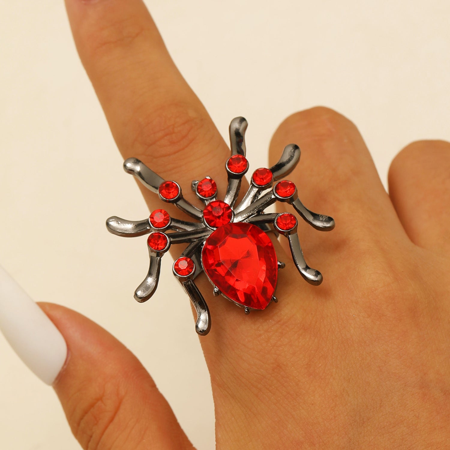 Wholesale Gothic  Ring Women  Dark Style Adjustable Zinc Alloy Finger Ring Jewelry Accessory Gift