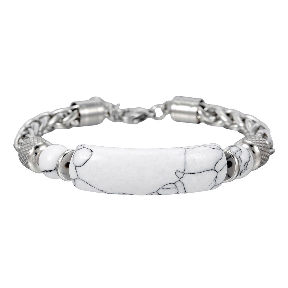 Wholesale Bridge Turquoise Bracelet Vintage Stainless Steel Chain