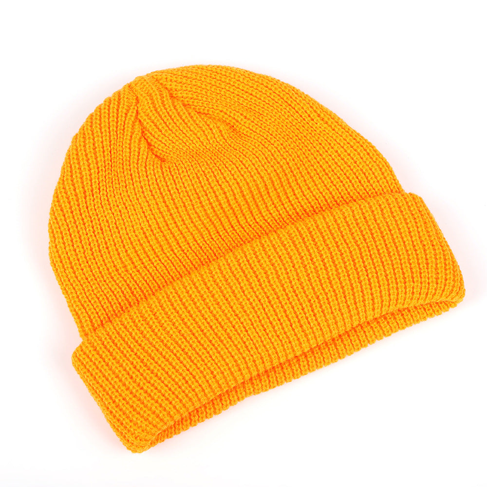 Wholesale Round Top Solid Color Knitted Melon Pea Hat