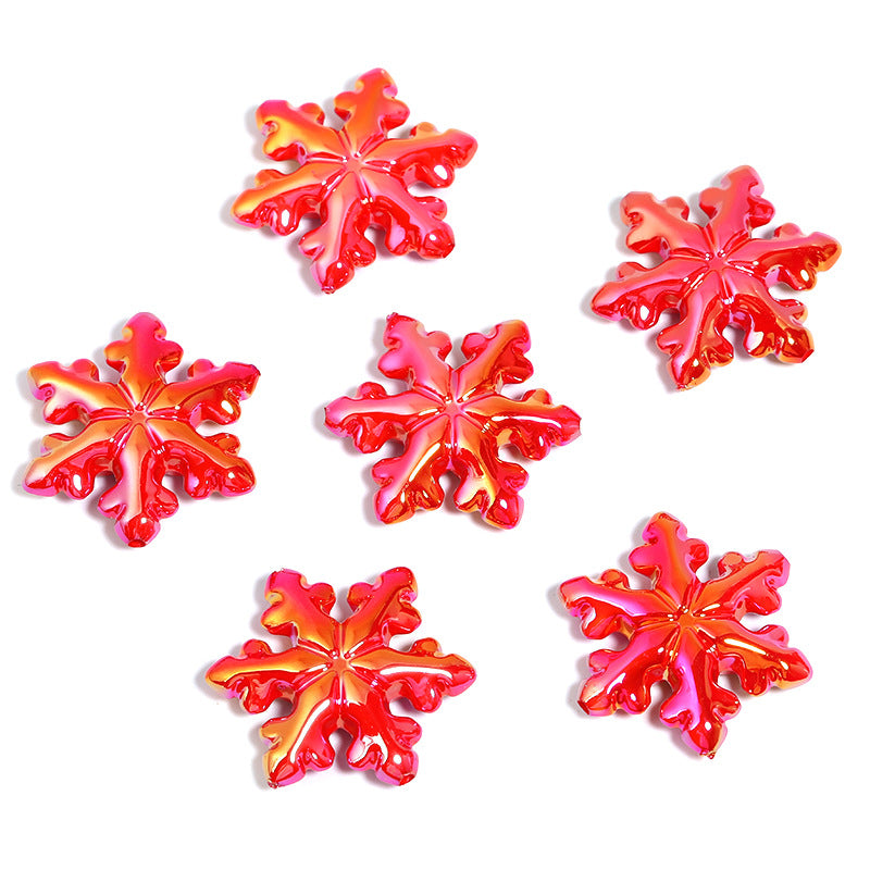 Wholesale Random 100pcs/pack Christmas tree bells and snowflake beads Acrylic Beads