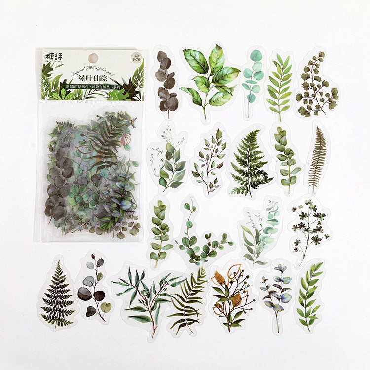 Wholesale Plant Nature Series Retro Plant Booklet DIY Decorative Stickers