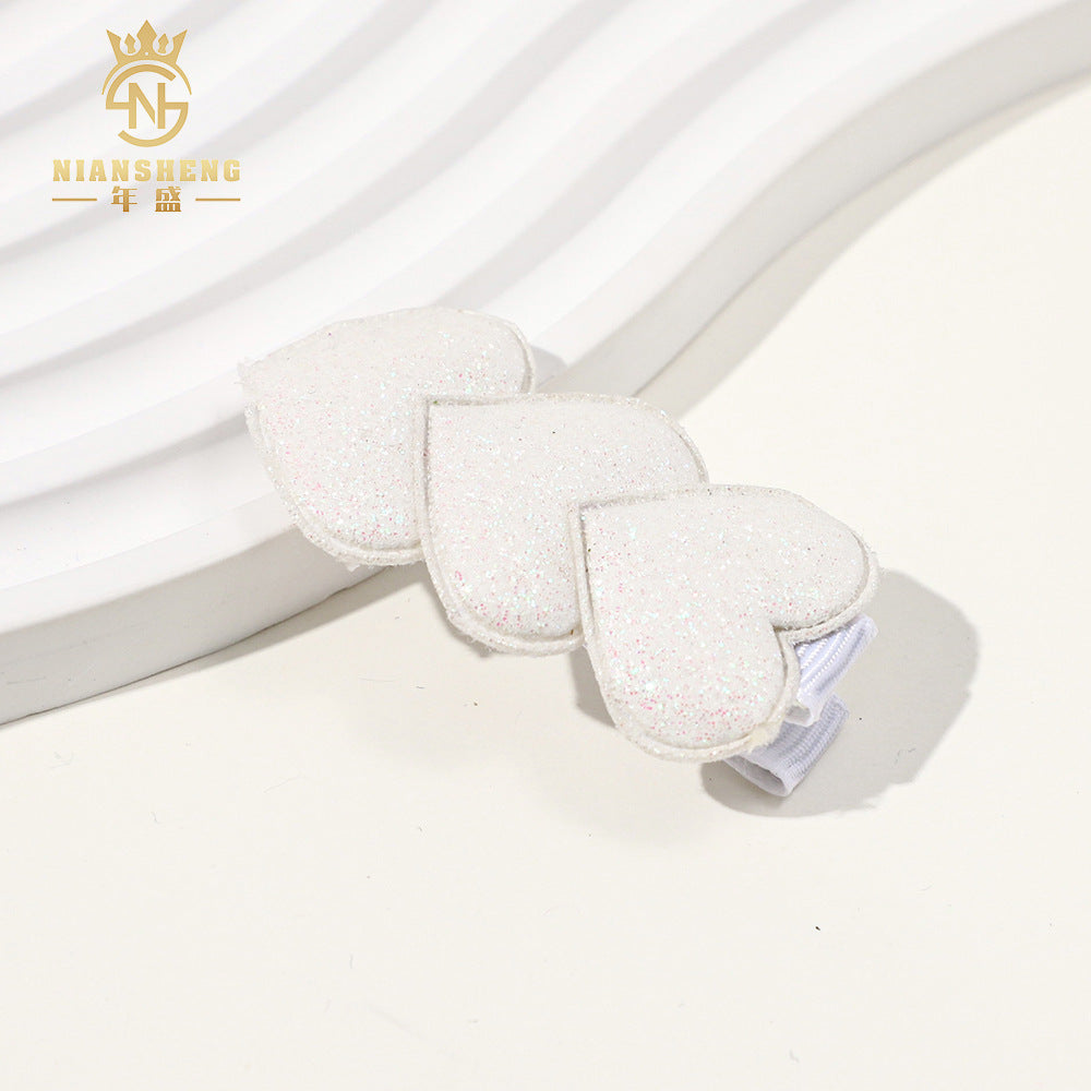 Wholesale Fine powder Valentine's Day heart children's hairpin