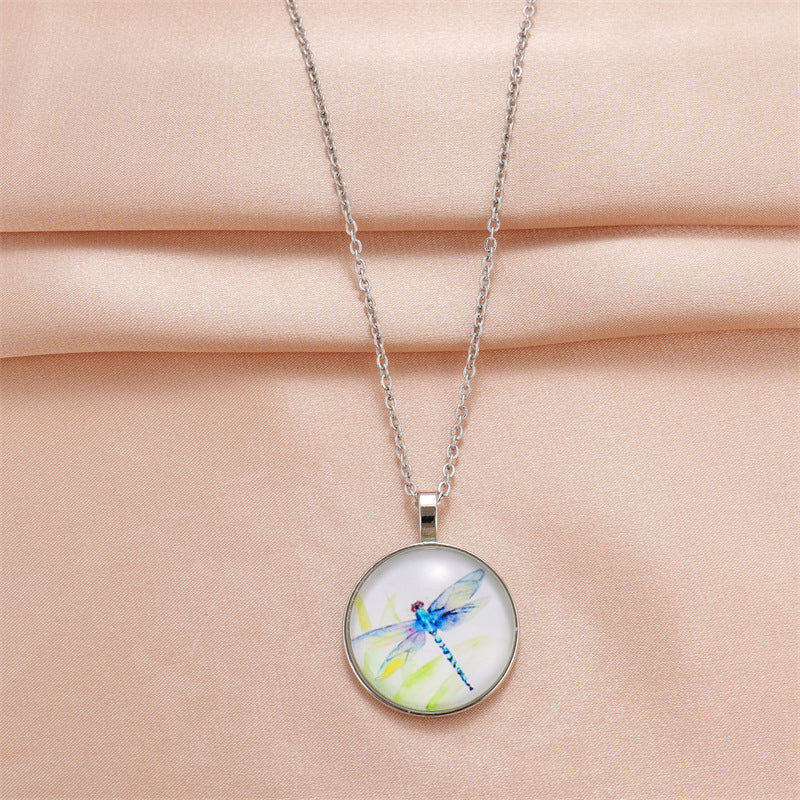 Wholesale Creative and fashionable dragonfly time gem crystal pendant