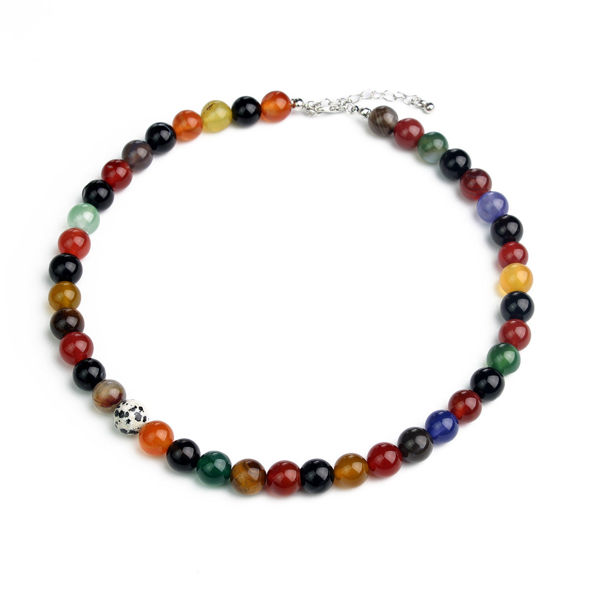Wholesale  romantic universe planet niche colorful agate stone beaded necklace