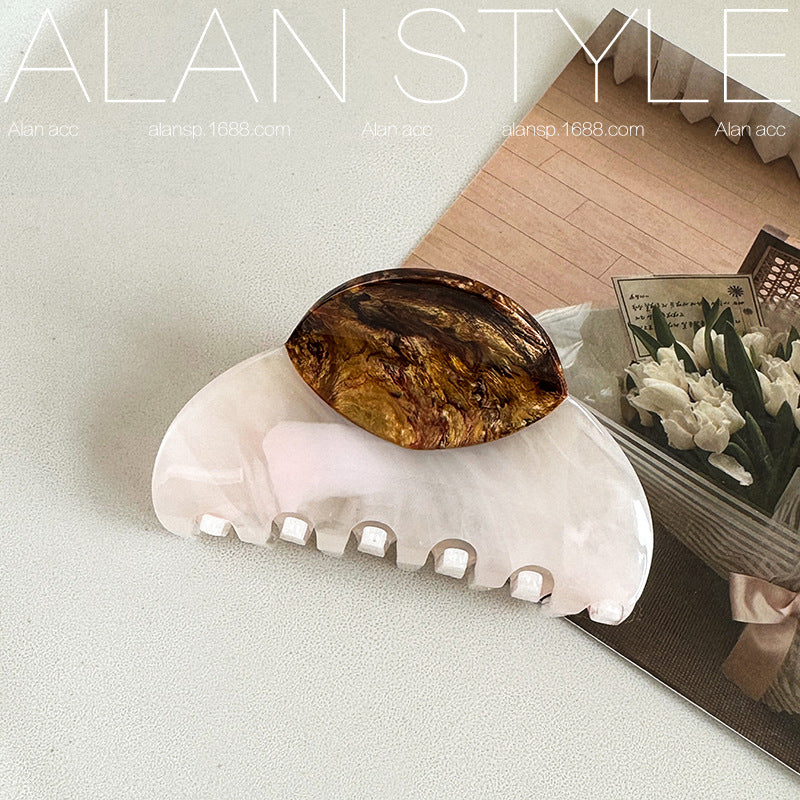 Wholesale France Acetic Acid High-end Wood Grain Color Shark Clip