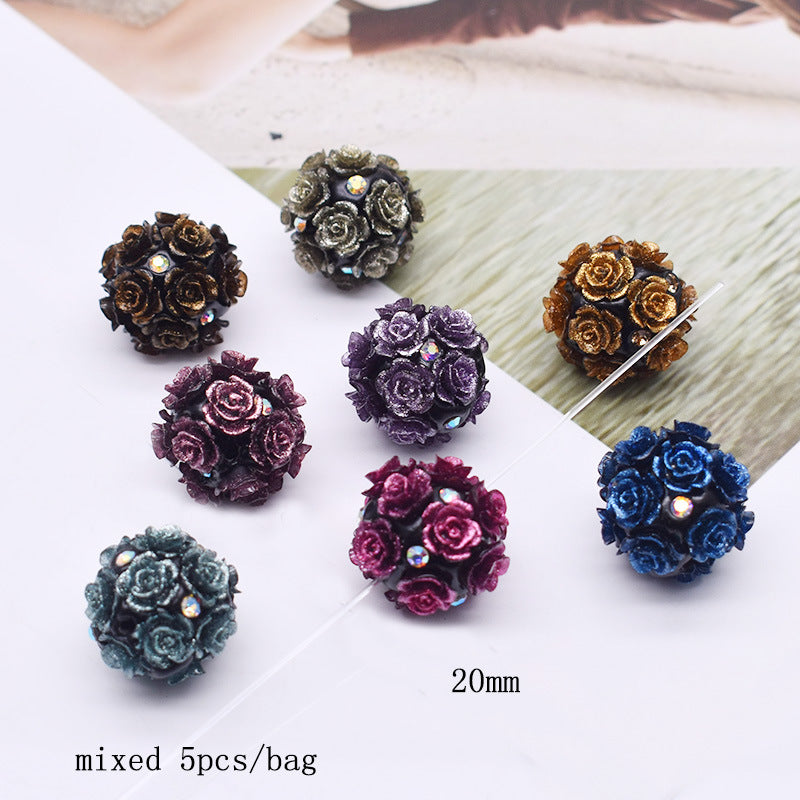 Wholesale 5pcs Clay Heavy Industry Fishtail Zircon Bear Strawberry Beads