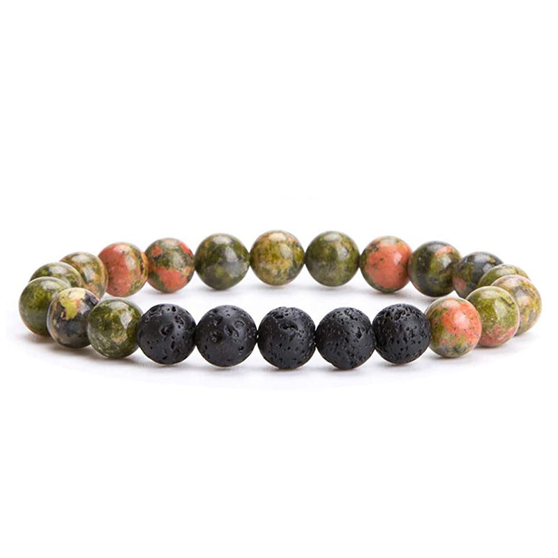 Wholesale Stretch Volcanic Stone Natural Stone Beaded Bracelet