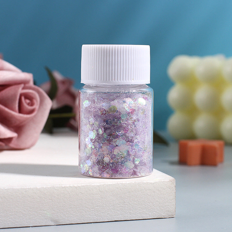 Wholesale Crushed Ice Glitter Nail Art Mixed Glitter Powder 10g Bottle DIY Crystal Dropper Filling