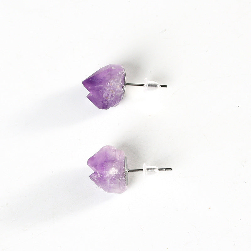 Wholesale Natural Amethyst Earrings Stud Bohemian  Earrings