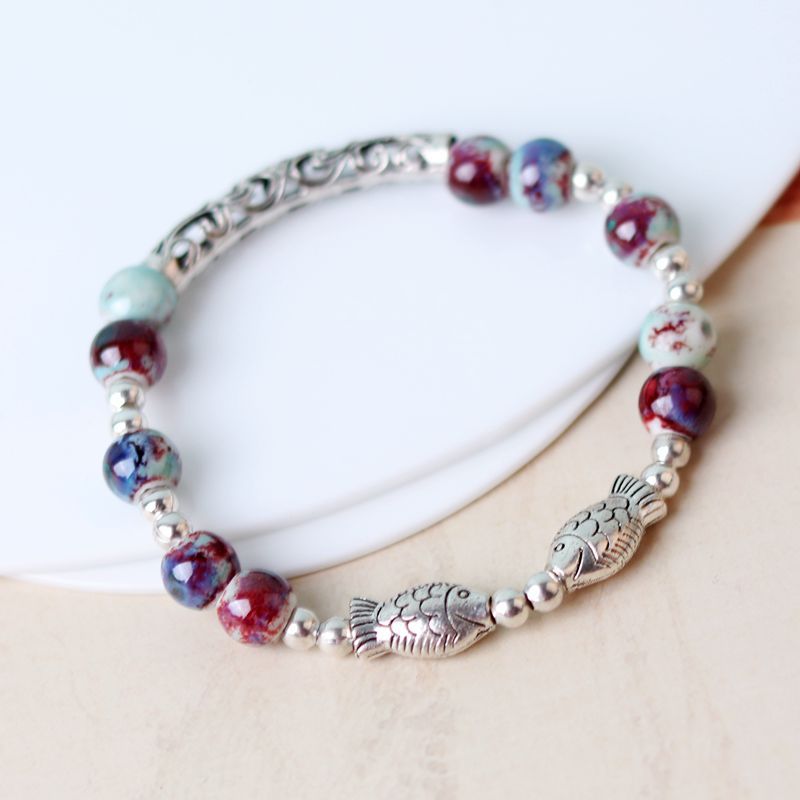 Cerámica al por mayor apilada con brazalete de longevidad de múltiples capas