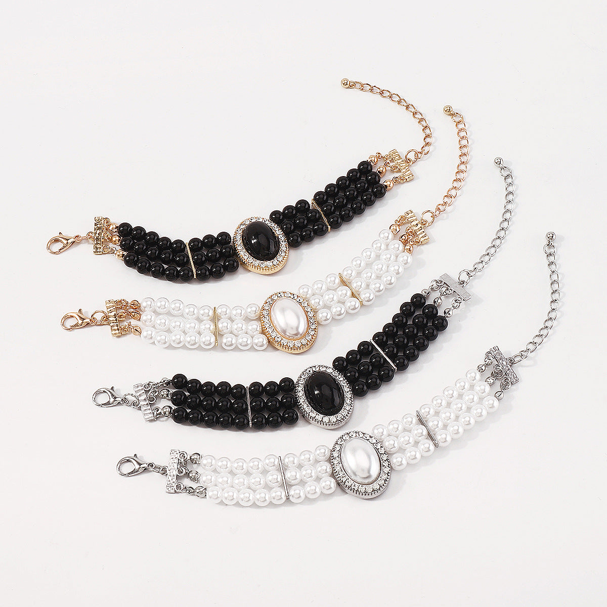 IMITACIÓN MAYORA Pearl Rhinestone Resina Beads Beads Pulsera