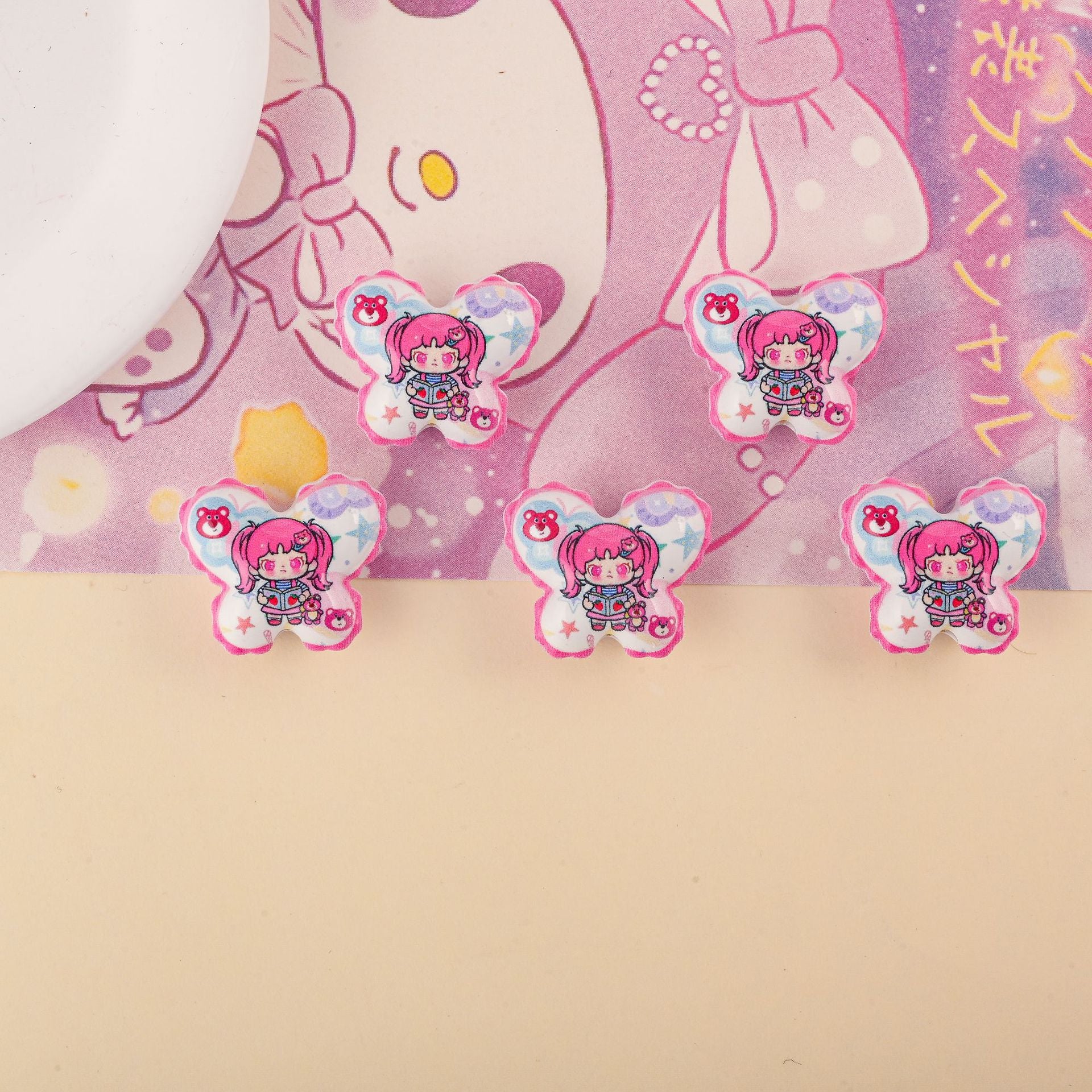 Wholesale 10pcs DIY Acrylic Butterfly Beadable Accessories
