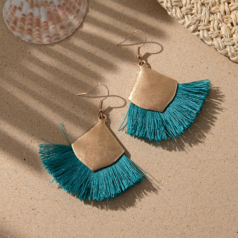 Wholesale Tassel Colorful Exaggerated Earrings