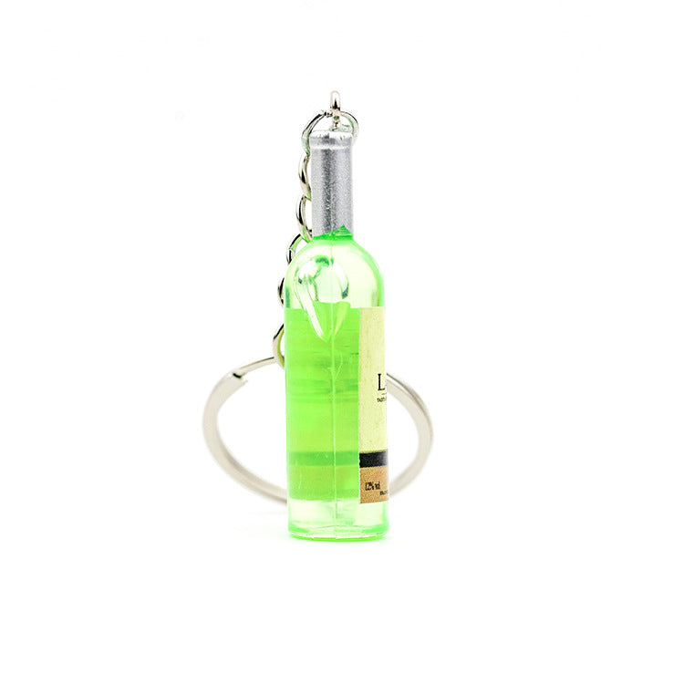 Wholesale Resin Imitation Red Wine Bottle Beverage Bottle Keychain