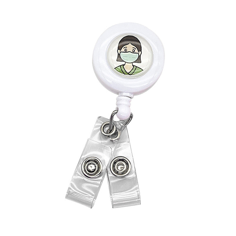 Wholesale Doctor Nurse Work Permit Chest Badge Back Clip Easy Pull Double Pimp Multi functional Keychains