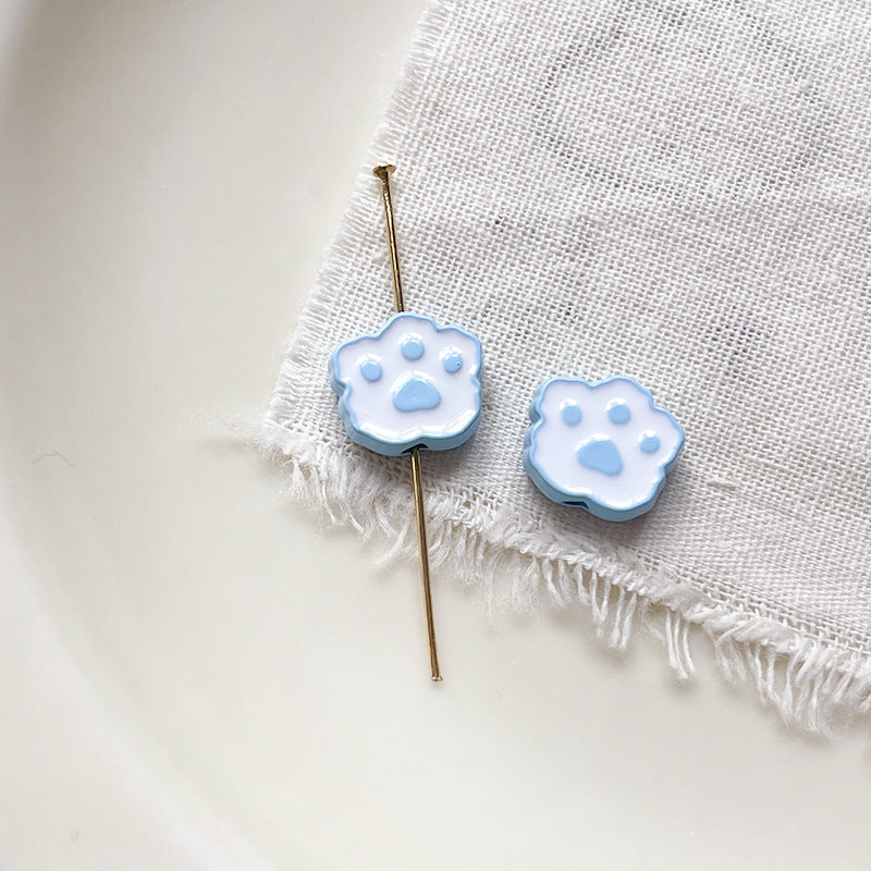 Wholesale 10pcs Cartoon Cute Dog Cute cartoon dog paw print Beads