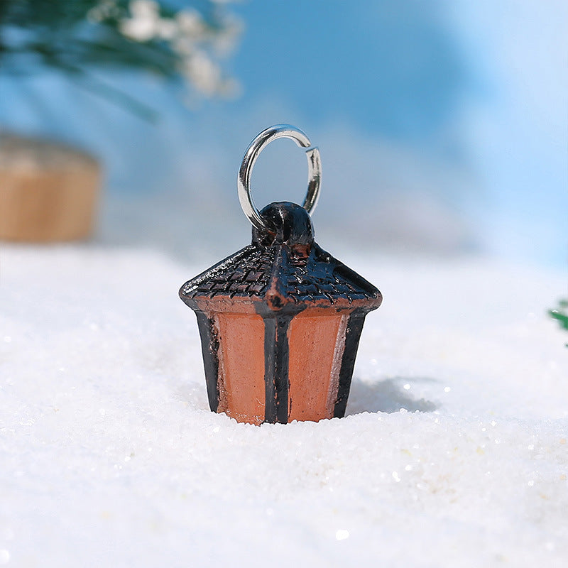 Wholesale Luminous light micro landscape ornaments resin crafts snow tree Christmas ornaments