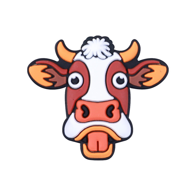 Wholesale 20PCS Cartoon Bull Head DIY Beaded Pen Ornaments Silicone Beads