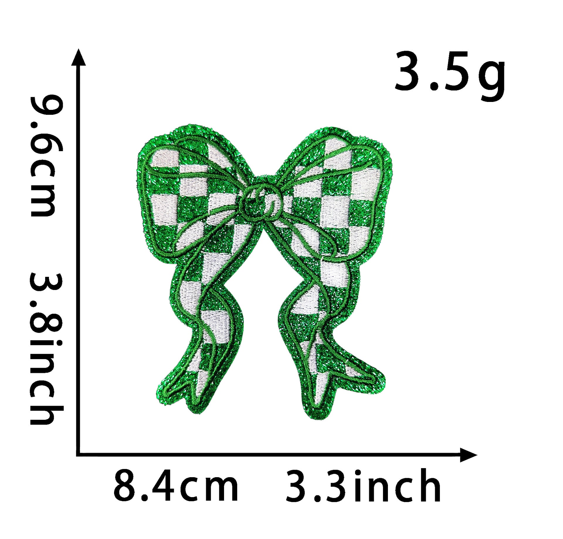 Wholesale Polyester Embroidered Plaid Bow Patches DIY Iron On Back Adhesive Craft Supply For Clothing