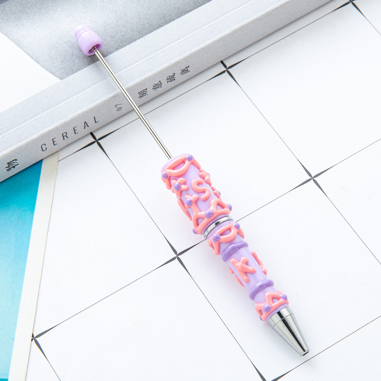 Wholesale Creative cream glue hand-painted beaded pen diy hand-painted oil ball point pen Macaron cream cute pen