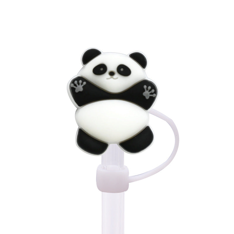Wholesale Random 100pcs10MM cute panda dust plug DIY cup straw accessories