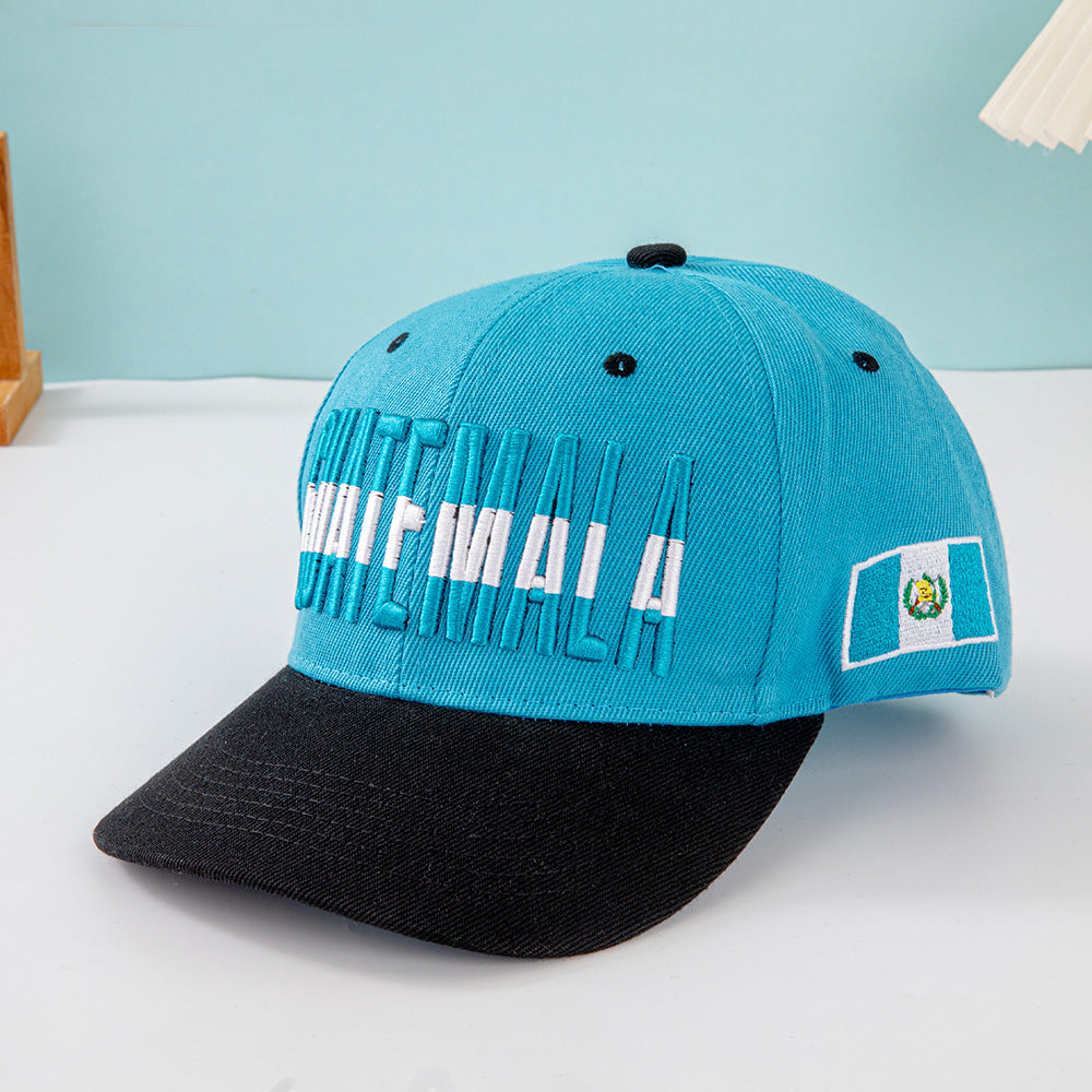 Wholesale Multi country flag hat color blocked flat brimmed baseball cap