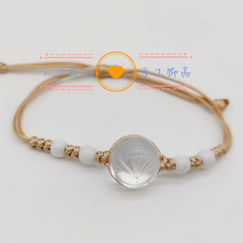 Wholesale Woven Colored Ceramic Beads Natural Real Flower Bracelet