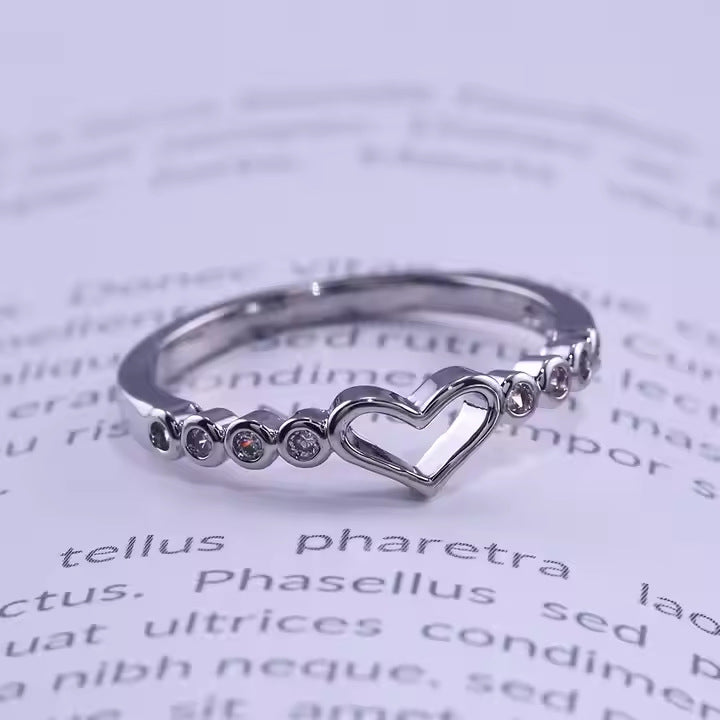 Wholesale Hollow diamond heart ring