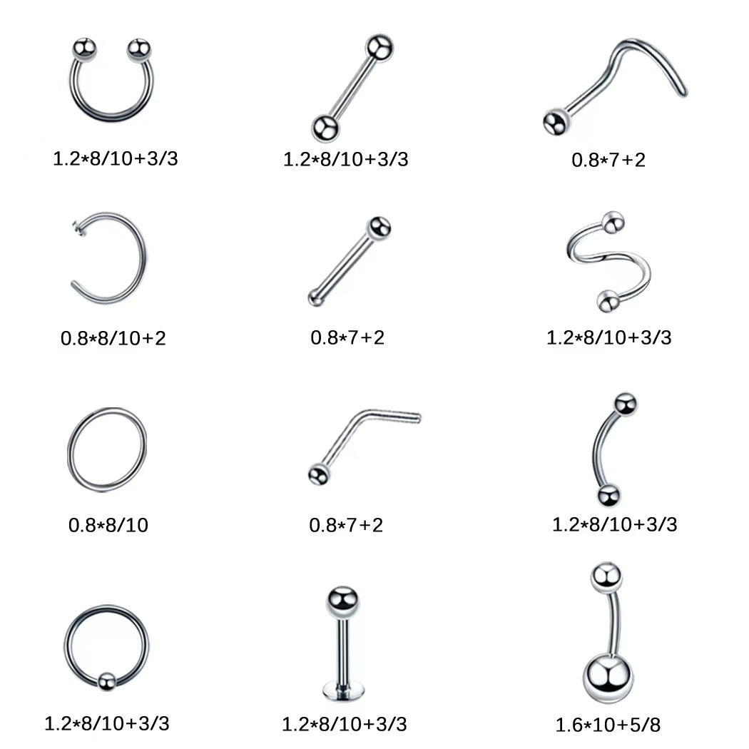 Wholesale Stainless steel nose ring C- shaped horseshoe ring horseshoe rod nose nail human body piercing tattoo jewelry