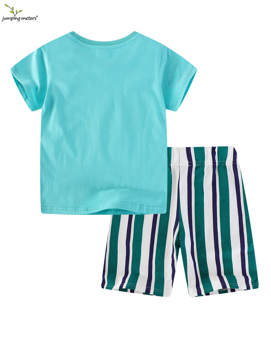 Wholesale European And American Style Boys Summer Short Sleeve Shirt And Shorts Two Piece Set For Boutique Resale