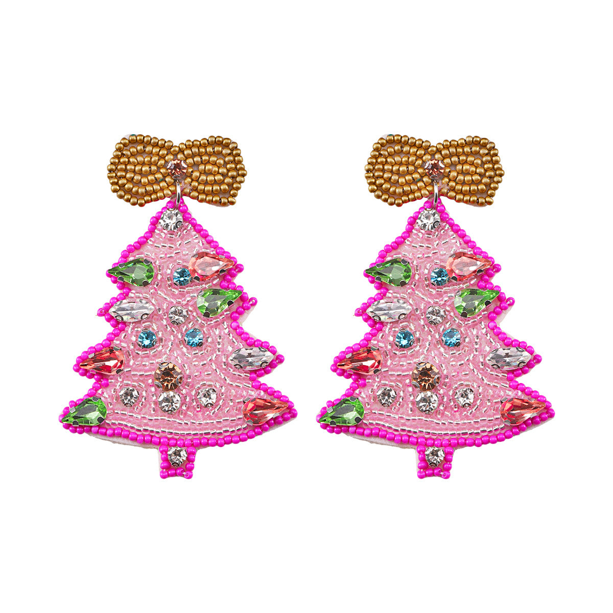 Wholesale Christmas Rice Bead Resin Earrings