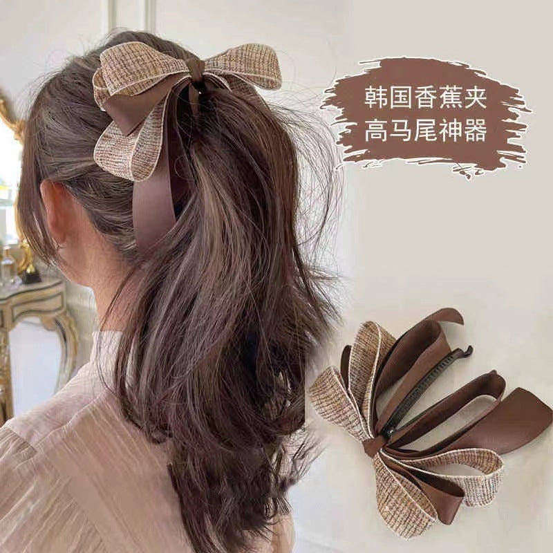 Wholesale Bow Tie Extra Large Satin Hair Clips