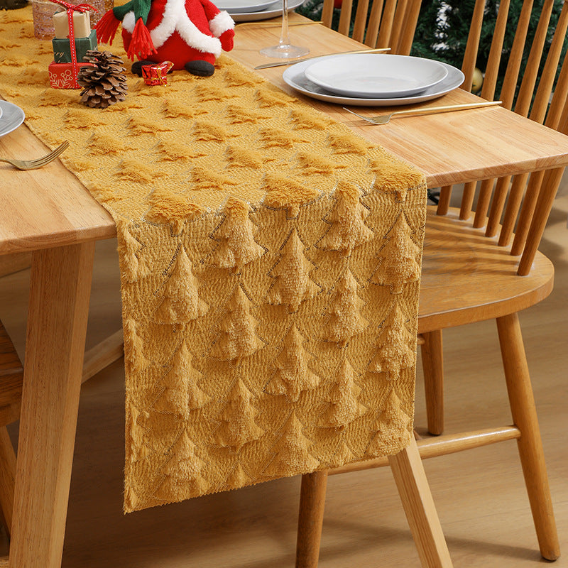 Wholesale Christmas Quilted Sequin Table Flag Tablecloth Christmas Party Decoration Shopping Mall Layout Tablecloth