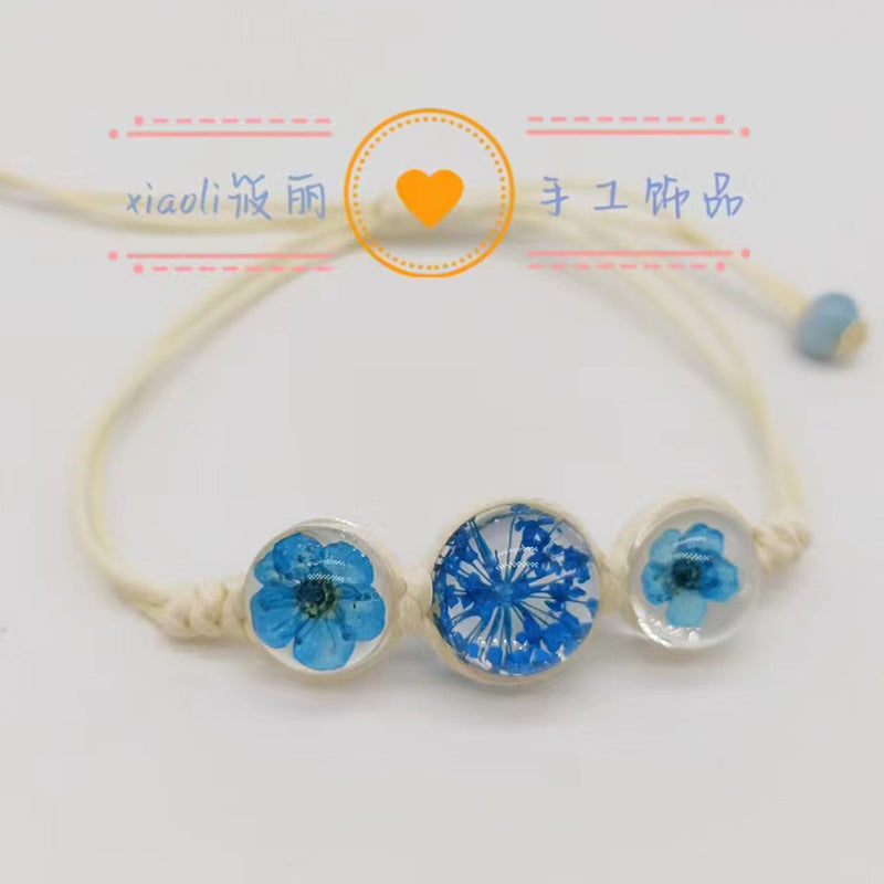 Wholesale Cherry Blossom Hand-woven Real Flower Bracelet