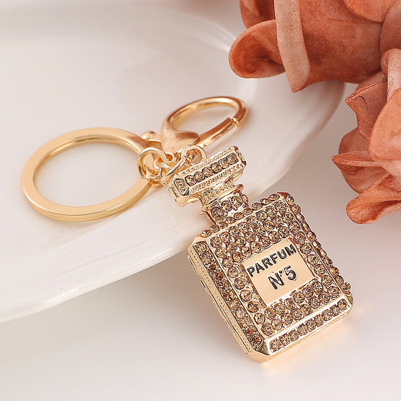 Wholesale Exquisite Crystal Perfume Bottle Rhinestone Alloy Keychains