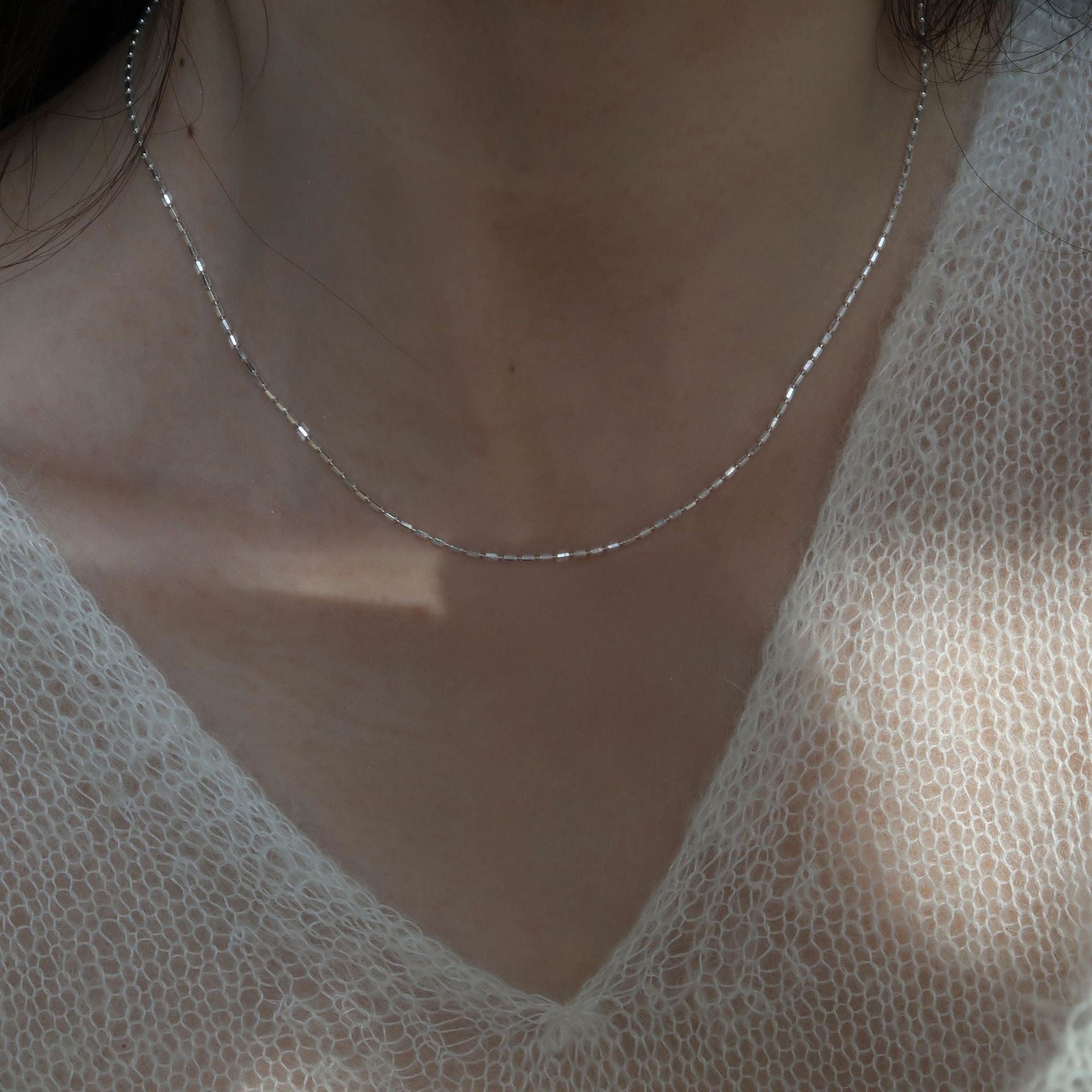Wholesale sterling silver double layer necklace women's simple style sweater clavicle chain