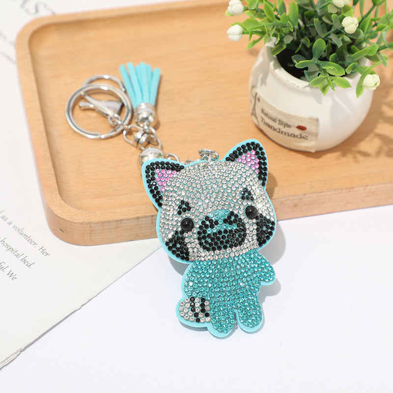 Wholesale Hot Diamond Velvet Cloth Teddy Bear Keychains