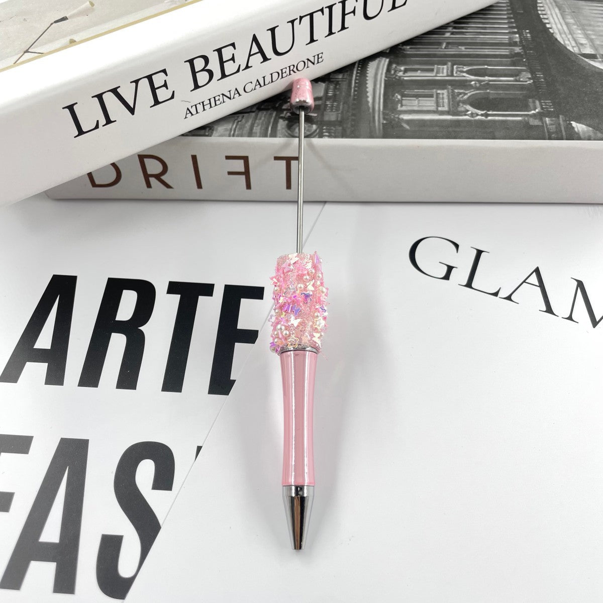 Wholesale 10pcs  DIY sequin electroplating bead pen handmade resin patch